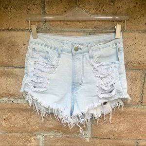 Brandy Melville distressed denim shorts